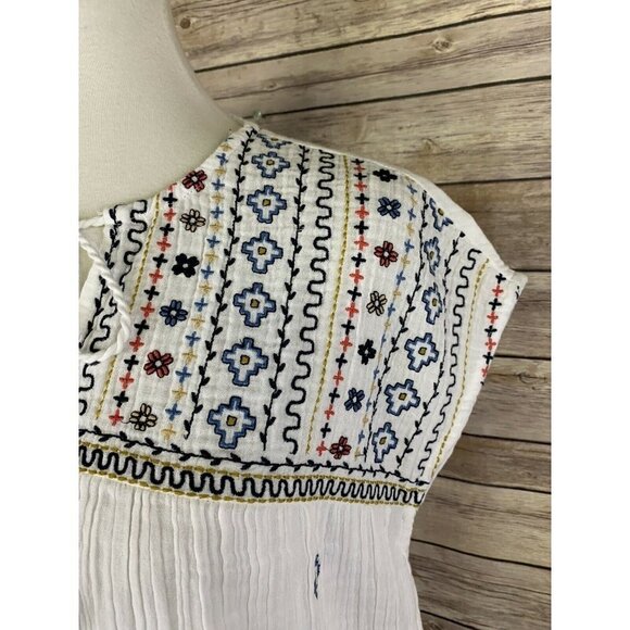 Rachel Zoe NWT Medium Peasant Top Embroidered Boho - Picture 4 of 11